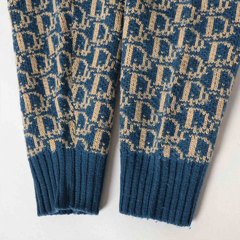 クリスチャンディオール Christian Dior Size:M 　オブリーク ウール ニット ブルー WS15193