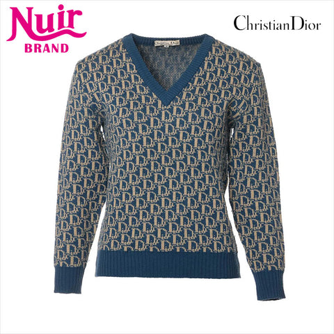 Christian Dior Size:M Oblique Wool knit blue WS15193