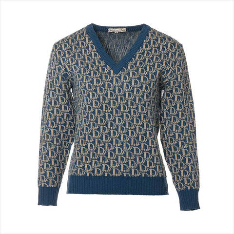 Christian Dior Size:M Oblique Wool knit blue WS15193