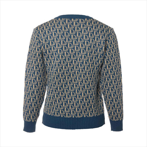 Christian Dior Size:M Oblique Wool knit blue WS15193