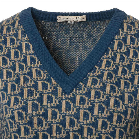 クリスチャンディオール Christian Dior Size:M 　オブリーク ウール ニット ブルー WS15193