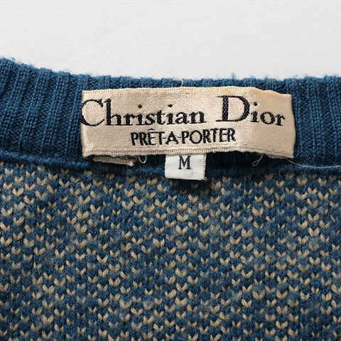クリスチャンディオール Christian Dior Size:M 　オブリーク ウール ニット ブルー WS15193