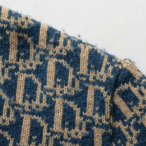 Christian Dior Size: M Oblique Wool sweater blue WS15193