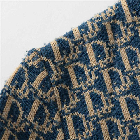 Christian Dior Size:M Oblique Wool knit blue WS15193