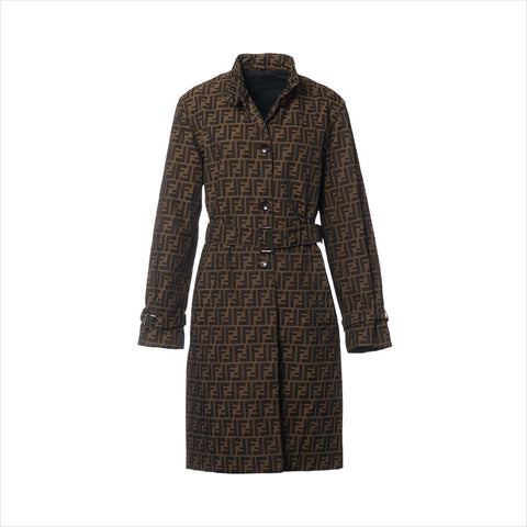 FENDI ETF0122 Zucca with Belt coat Brown WS15194