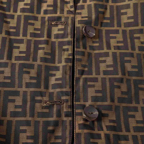 フェンディ FENDI ETF0122 ベルト付ズッカ コート ブラウン WS15194