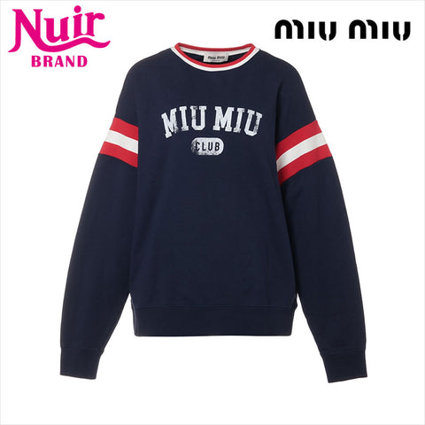 ミュウ ミュウ Miu Miu Size:XS MJL870　22年 コットン×ポリウレタン スウェット ネイビー WS15198