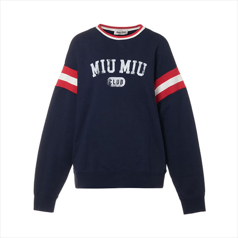 ミュウ ミュウ Miu Miu Size:XS MJL870　22年 コットン×ポリウレタン スウェット ネイビー WS15198