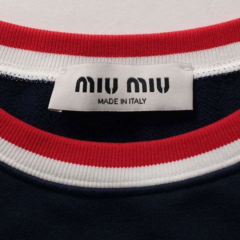 ミュウ ミュウ Miu Miu Size:XS MJL870　22年 コットン×ポリウレタン スウェット ネイビー WS15198