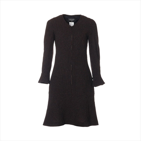 CHANEL Size:36 P09335V05959 Tweed 97A Wool x Silk one piece Brown WS15200