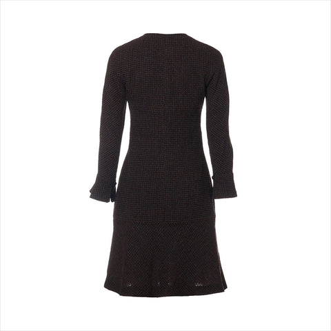 CHANEL Size:36 P09335V05959 Tweed 97A Wool x Silk one piece Brown WS15200
