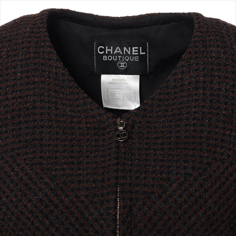 シャネル CHANEL Size:36 P09335V05959 ツイード　97A ウール×シルク ワンピース ブラウン WS15200