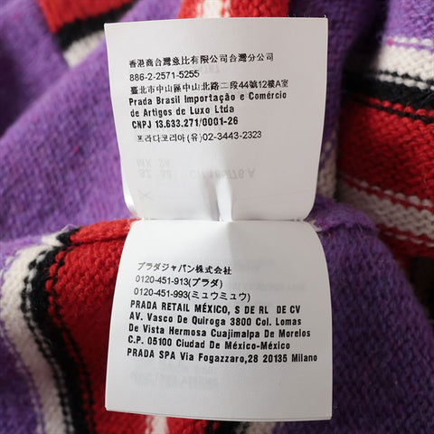 Miu Miu Size:38 MML23 Border Logo 19 Wool knit purple WS15202