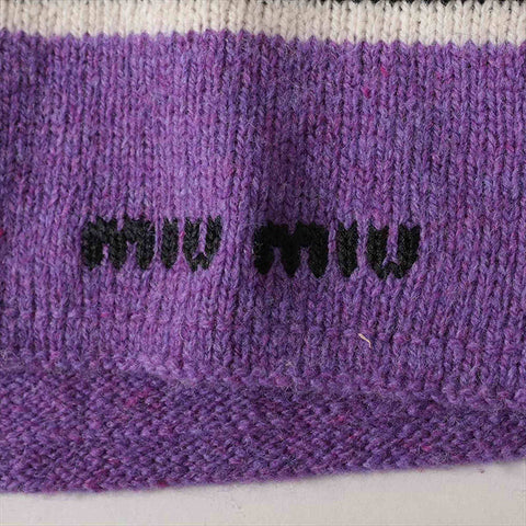 ミュウ ミュウ Miu Miu Size:38 MML23　ウ 19年 ウール ニット パープル WS15202