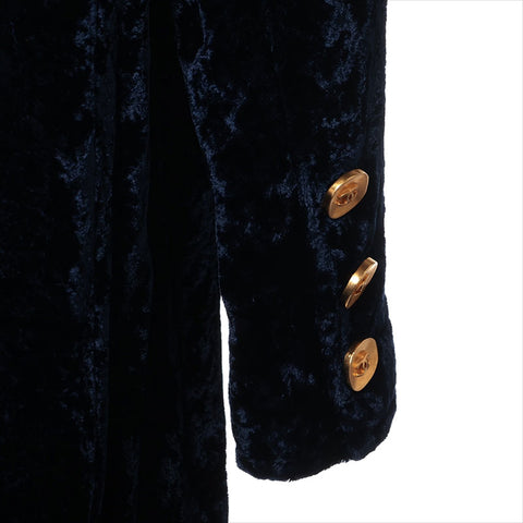 シャネル CHANEL Size:42 ベロア生地 コート ネイビー WS15206