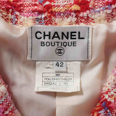 シャネル CHANEL Size:42 P06384V04629　 96P ウール×ナイロン コート レッド×ホワイト WS15207