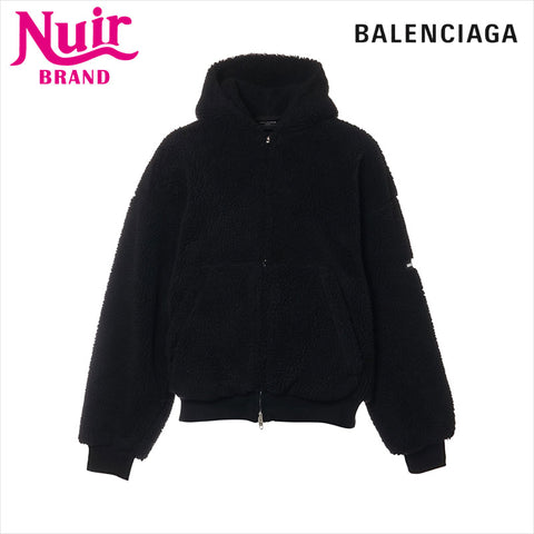 BALENCIAGA Size:XXS 810102 Boa fleece 24 years polyester Jacket black WS15208