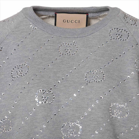 GUCCI Size:S 770187 Stone-embellished cotton set-up suit Light gray WS15209