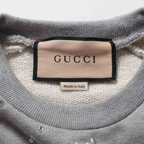GUCCI Size:S 770187 Stone-embellished cotton set-up suit Light gray WS15209