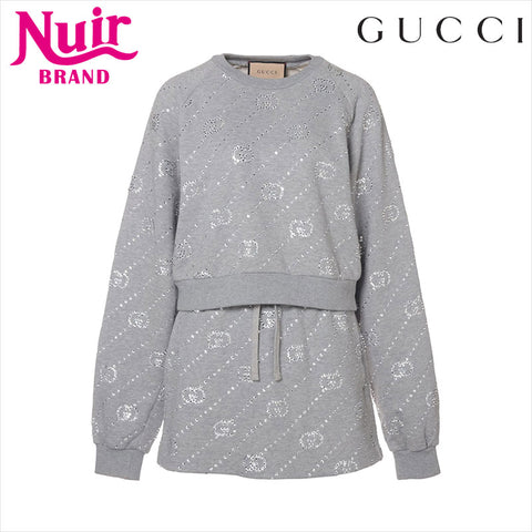 グッチ GUCCI Size:S 770187 ストーン付 コットン セットアップ スーツ ライトグレー WS15209