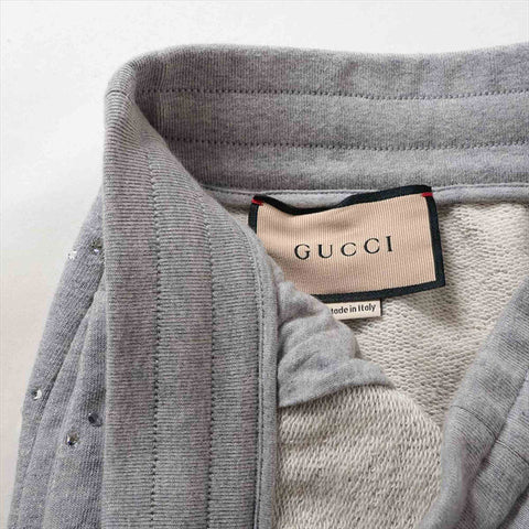 GUCCI Size:S 770187 Stone-embellished cotton set-up suit Light gray WS15209