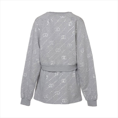 GUCCI Size:S 770187 Stone-embellished cotton set-up suit Light gray WS15209