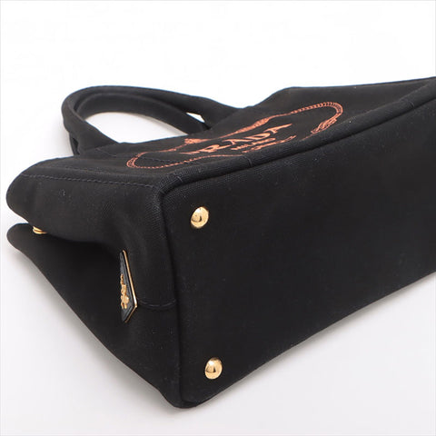 PRADA Canapa Canvas 2WAY Handbag 1BG439 Anonymous Guarantee Handbag black WS15218