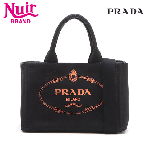 プラダ PRADA カナパ キャンバス 2WAYハンドバッグ 1BG439 無記名ギャラ ハンドバッグ ブラック WS15218