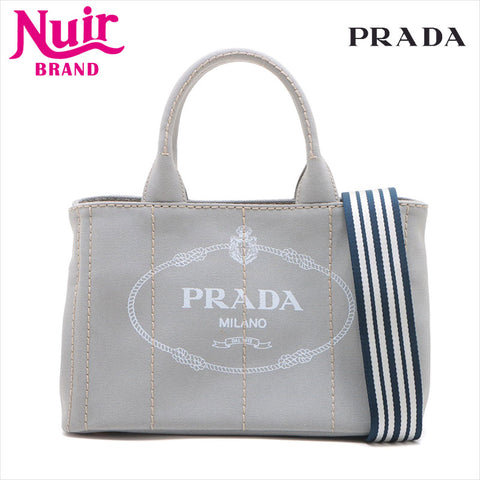 プラダ PRADA カナパ キャンバス 2WAYハンドバッグ 1BG439 ハンドバッグ グレー WS15219