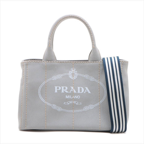 プラダ PRADA カナパ キャンバス 2WAYハンドバッグ 1BG439 ハンドバッグ グレー WS15219