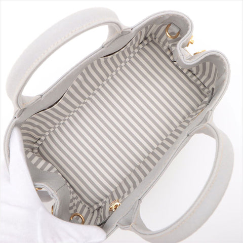 PRADA Canapa Canvas 2WAY Handbag 1BG439 Handbag gray WS15219