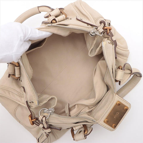 Chloe Paddington Leather Handbag beige WS15222