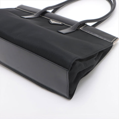 PRADA Nylon x leather Tote Bag black WS15223