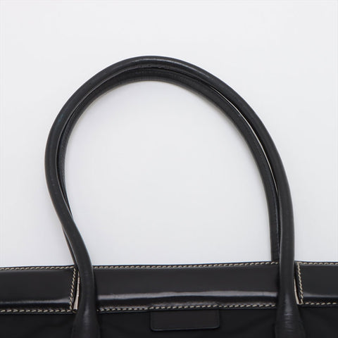 PRADA Nylon x leather Tote Bag black WS15223