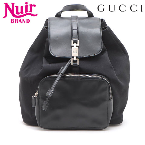 グッチ GUCCI ジャッキー ナイロン×レザー リュック・デイパック ブラック WS15225