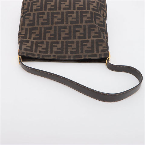 フェンディ FENDI ズッカ キャンバス×レザー ショルダーバッグ ブラウン WS15228