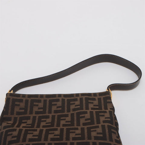 フェンディ FENDI ズッカ キャンバス×レザー ショルダーバッグ ブラウン WS15228