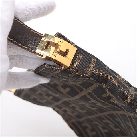 フェンディ FENDI ズッカ キャンバス×レザー ショルダーバッグ ブラウン WS15228