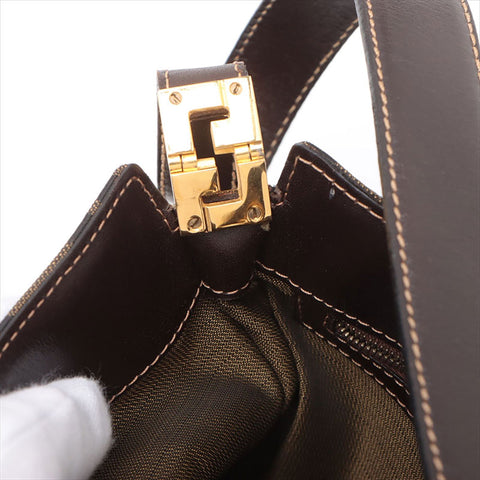 フェンディ FENDI ズッカ キャンバス×レザー ショルダーバッグ ブラウン WS15228