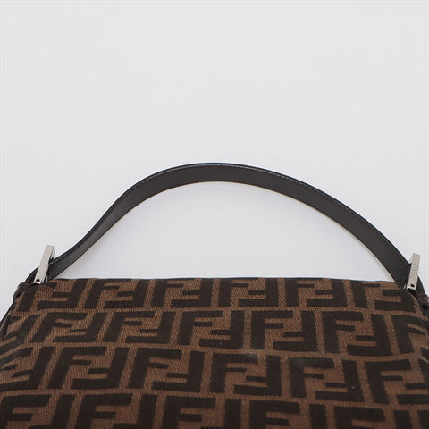 FENDI Zucca canvas x leather Shoulder Bag Brown WS15229