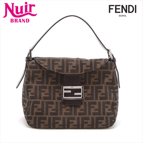 フェンディ FENDI ズッカ キャンバス×レザー ショルダーバッグ ブラウン WS15229