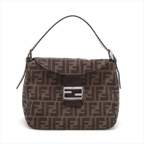FENDI Zucca canvas x leather Shoulder Bag Brown WS15229
