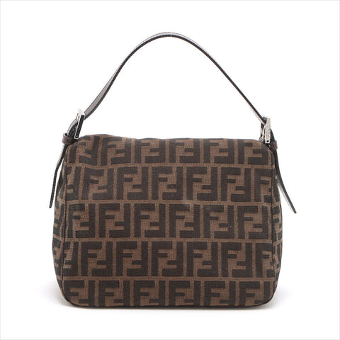 FENDI Zucca canvas x leather Shoulder Bag Brown WS15229