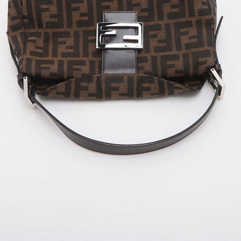 FENDI Zucca canvas x leather Shoulder Bag Brown WS15229