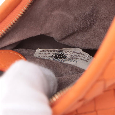 BOTTEGAVENETA INTRECCIATO Mini Hobo Leather Handbag Orange WS15230