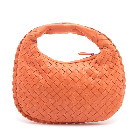 BOTTEGAVENETA INTRECCIATO Mini Hobo Leather Handbag Orange WS15230
