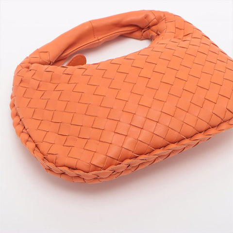 BOTTEGAVENETA INTRECCIATO Mini Hobo Leather Handbag Orange WS15230