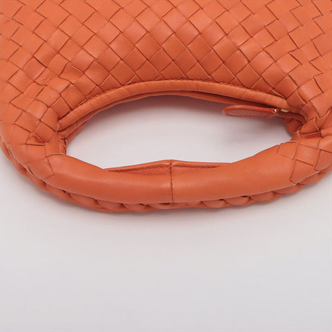 BOTTEGAVENETA INTRECCIATO Mini Hobo Leather Handbag Orange WS15230