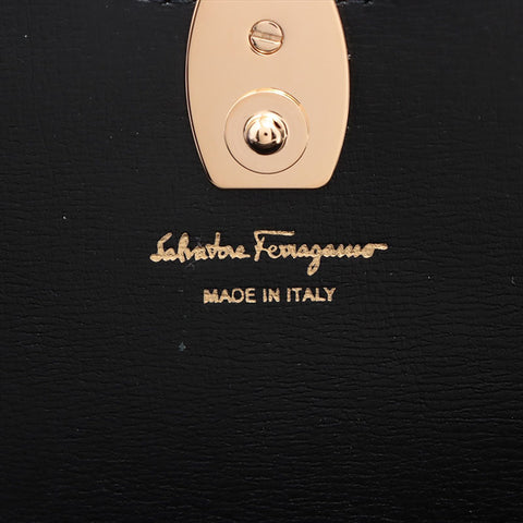 Salvatore Ferragamo Vala Ribbon Leather Purse black WS15237