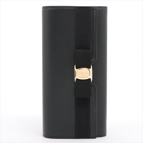 Salvatore Ferragamo Vala Ribbon Leather Purse black WS15237